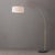 Mid-Century Modern 1950s 92" Adjustable Brass Floor Lamp - Mid Century Modern Arc Lamp, White Linen Shade, Black Marble Base For Sale - Image 3 of 4