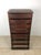 Brown Antique Mission Style Chest of Eight Drawers With Brass Hardware For Sale - Image 8 of 18