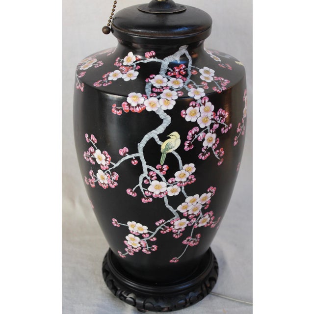 Antique Japanese Cherry Blossom Vase Lamp Chairish