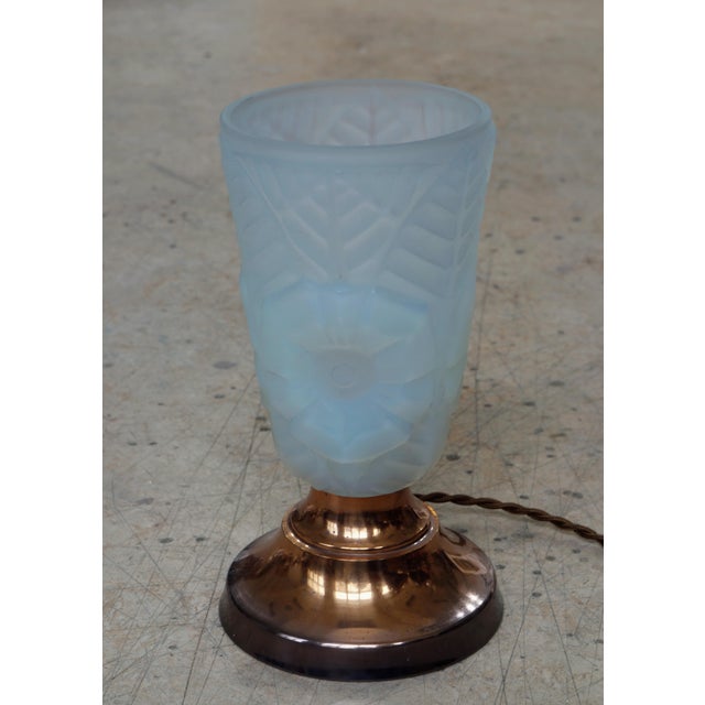 1930s Opalescent French Art Deco Table Lamp by Charles Ranc 1930s France For Sale - Image 5 of 11