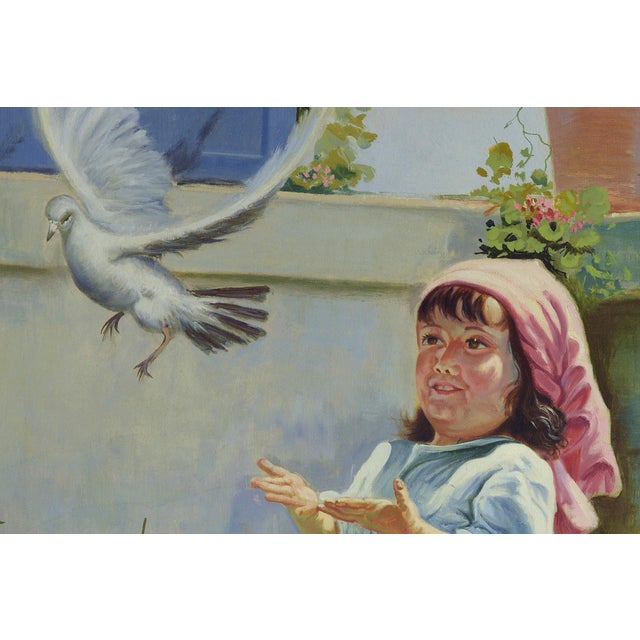 Salvatore Alfano, On the Terrace, 1980s, Oil on Canvas, Framed For Sale - Image 4 of 6