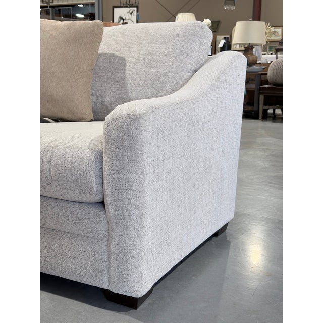 Comfortable Craftmaster Neutral Fabric Sectional Sofa For Sale - Image 4 of 12