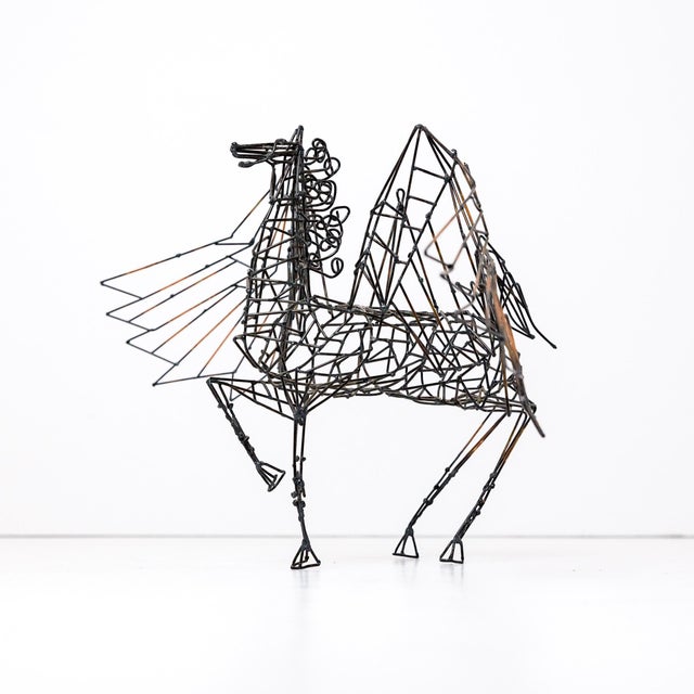 1970s Stan Bennett Pegasus Hanging Wire Sculpture, California Studio Craft, Kinetic Art For Sale - Image 9 of 10
