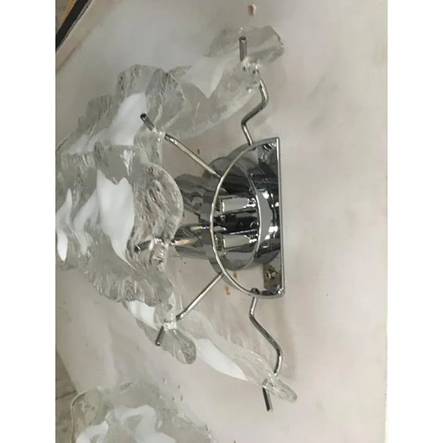 Transparent and White Fiamma Murano Glass Wall Sconces by Simoeng, Set of 2 For Sale - Image 7 of 9