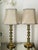Hollywood Regency 1960s Pair of Brass Table Lamps With Custom Silk Shades For Sale - Image 3 of 4
