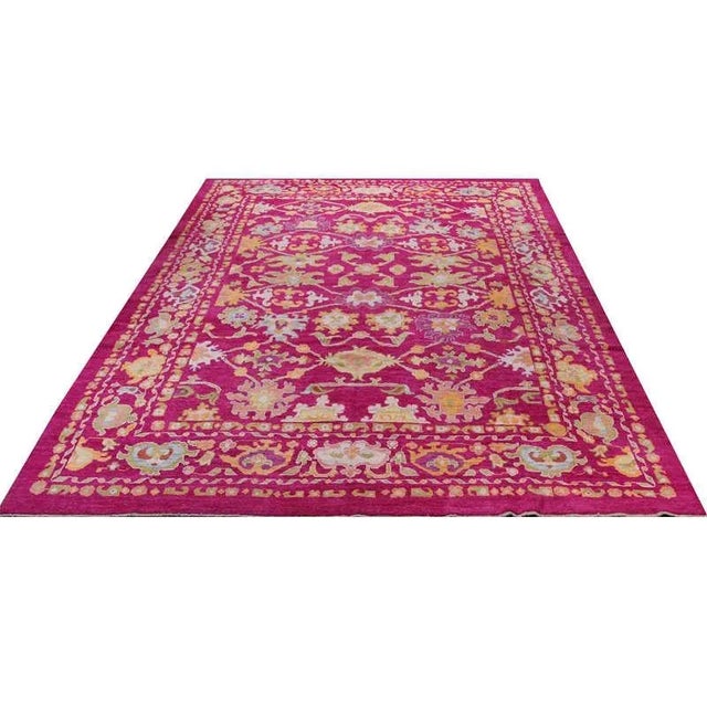 ACTUAL SIZE: 12’1″ x 16’10” PRIMARY COLOR: Purple AGE: New (It's made in the 1990s and never been used) MATERIALS: Wool...