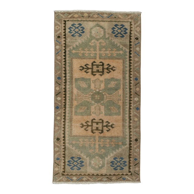 Turkish Mini Rug Oriental Hand Knotted Vintage Rug 1'8" x 3'3" #21102 For Sale