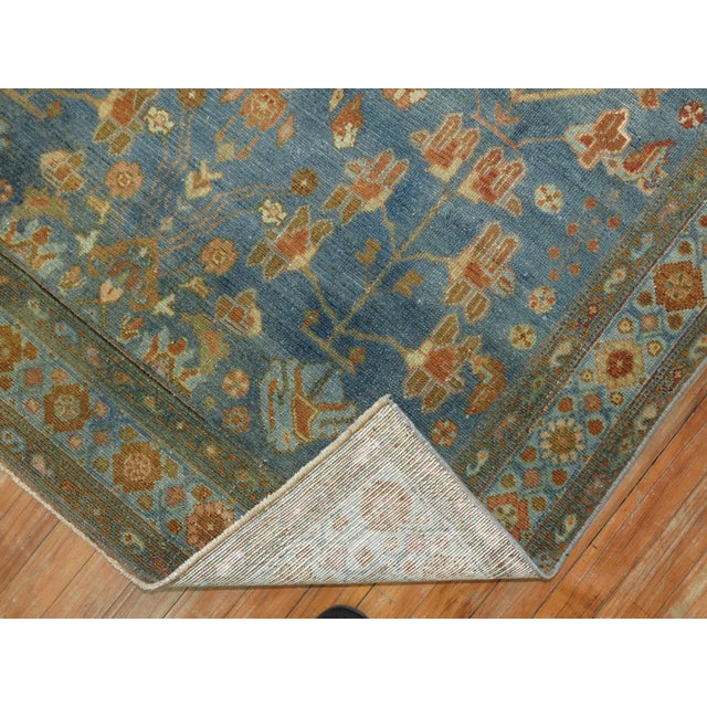 Early 20th Century Abrash Blue Antique Persian Malayer - 4'1" x 6'7" For Sale - Image 5 of 7