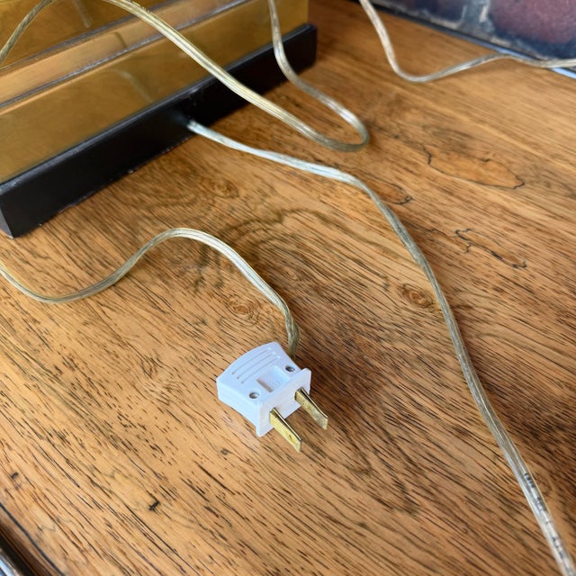 Mid-Century Geometric Brass Table Lamp For Sale In Cleveland - Image 6 of 9