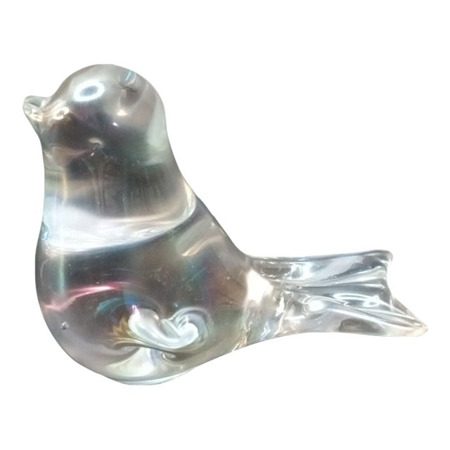 Vintage Fenton Iridescent Art Glass Bird Figurine For Sale