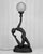 1980s Vintage Art Deco Nude Women Globe Figural Table Lamp For Sale - Image 5 of 15
