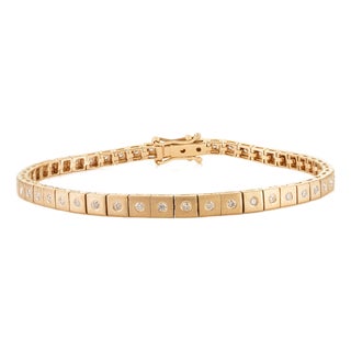 VRJewels Mate Finish 14k Solid Gold Diamond Tennis Bracelet for Mom For Sale