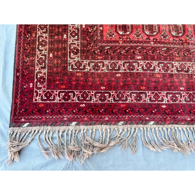 2000 - 2009 Coral Turkmen Bokhara Hand-Knotted Wool Rug - 7'2" X 9'8" For Sale - Image 5 of 11