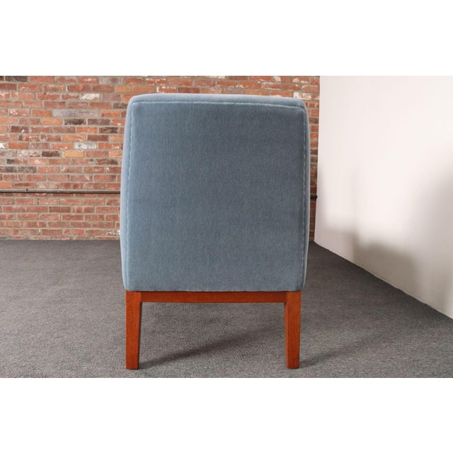 Pair of Mahogany and Blue Mohair Slipper Chairs by Edward Wormley for Dunbar For Sale - Image 18 of 18