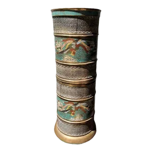 Antique Chinese Bronze & Cloisonné Phoenix Umbrella Stand
