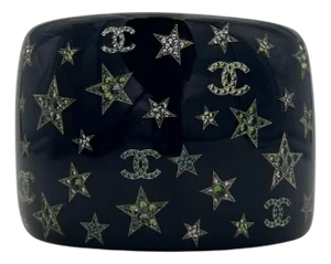 Chanel Blue Strass Cc & Star Cuff Bracelet 2012