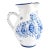 Vintage Large Czech Blue and White Ceramic Pitcher For Sale