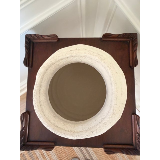Ceramic Sporvil Portugal Textured White Ribbed Ceramic Floor Vase For Sale - Image 7 of 8