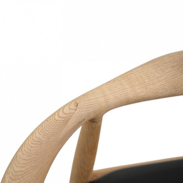 Wood JH503 The Chair in Oak and Black Leather by Hans Wegner, 1960s For Sale - Image 7 of 18