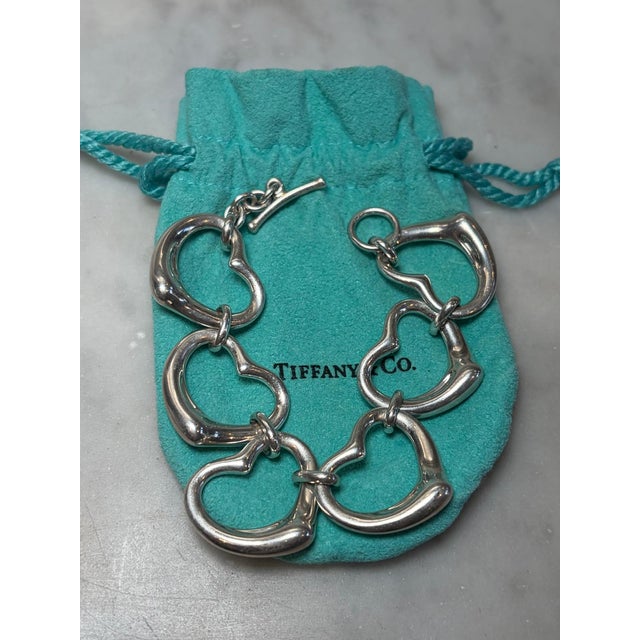 2020s Tiffany & Co. Sterling Silver Elsa Peretti Six Heart Bracelet 54g For Sale - Image 5 of 6