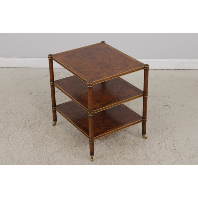 Age: Approx: 20 Years Old Details: Acquisitions Collection Brass Capped Feet & Casters Quality Construction Burl Walnut...
