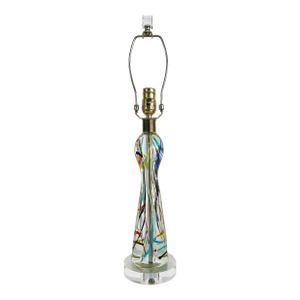 1960s Flavio Poli Blown Murano Glass Lamp With Lucite Base