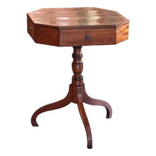 Early 19th Century Regency Work Table With Canted Corners on Tripod Base For Sale
