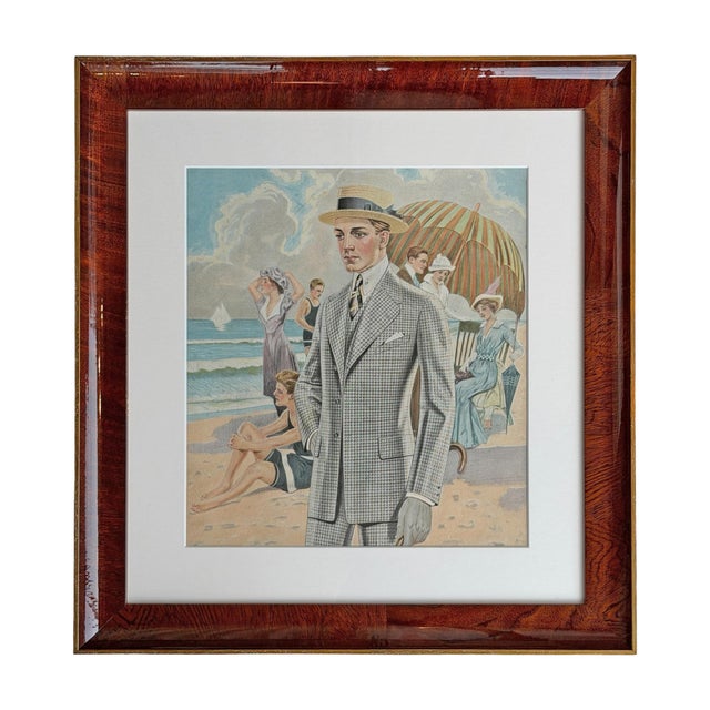 Art Deco Collection of Five Framed Tailor's Illustrations, C. 1917 For Sale - Image 3 of 15
