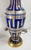 Metal 19th Century Pair of Bohemian Cameo Glass Table Lamp Vases With Greek Key Design in Blue For Sale - Image 7 of 16