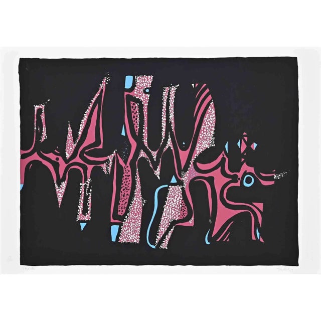Modern Wladimiro Tulli, Abstract Composition, Screen Print, 1970s For Sale - Image 3 of 3