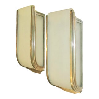 Art Deco Nickeled Bronze Sconce Shades Circa 30s' - a Pair of 2 For Sale