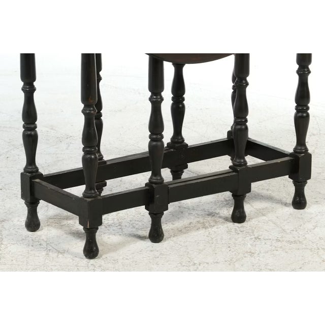 Wood Antique William & Mary Painted Wood Gate-Leg Table With Turned Baluster Legs For Sale - Image 7 of 7