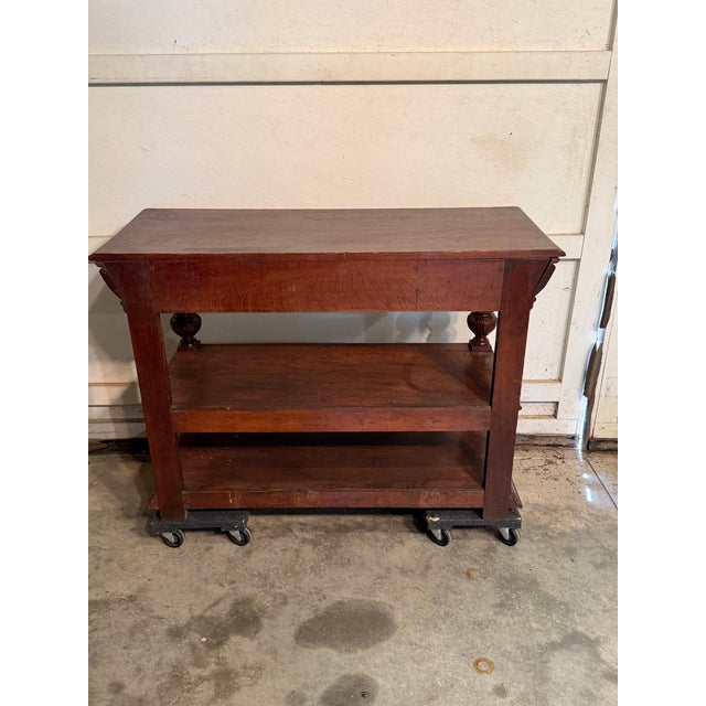 Antique 1860's Oak French Server For Sale - Image 9 of 11