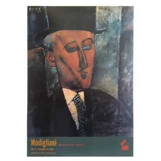 Modigliani Lithograph Print Jewish Museum Exhibition Poster " Portrait of Max Jacob " 1916 For Sale