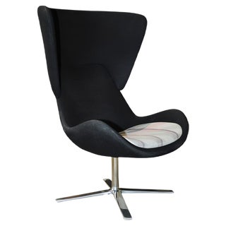 Vintage Steel High Back Swivel Armchair from Orangebox For Sale
