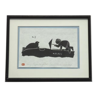 “Eskimo Hunter and Seal" by Henry Napartuk For Sale