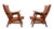 lovely set off lounge chairs , Teak frame ,floating armrests , comes with a cognac color faux Leather upholstery . tufted...