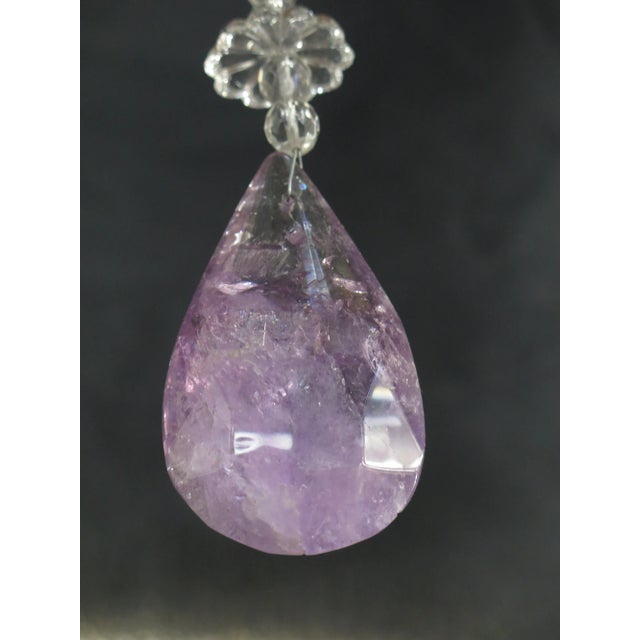 Traditional Decorator Amethyst Rock Crystal Chandelier For Sale - Image 3 of 12