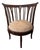 Mid 20th Century Hepplewhite-Style Inlaid Mahogany Barrel Back Accent Chair With Upholstered Seat For Sale
