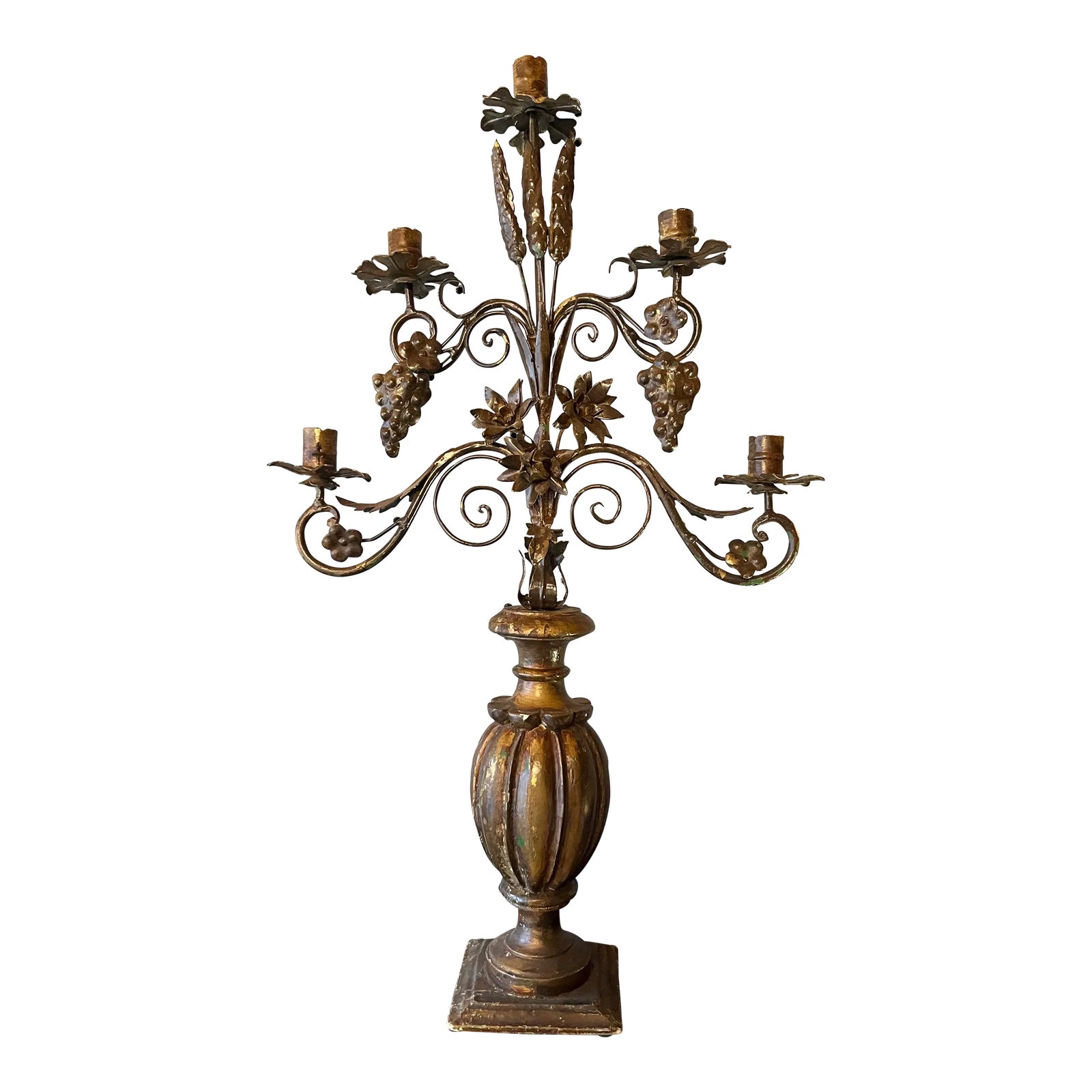 ☆ギルバートクラフト　バレリーナ燭台　ブロンズ　アンティーク　西洋美術品 Early 19th Century English Partial Gilt, Carved Pine and Stamped