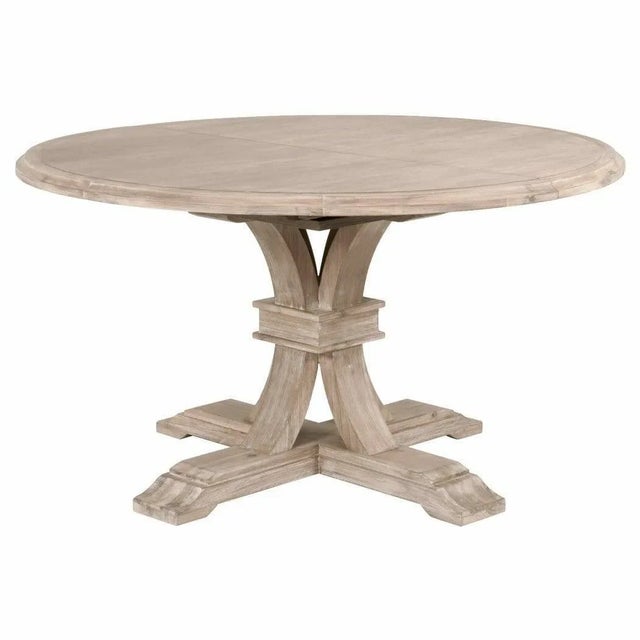 54-72" Solid Wood Round Extendable Dining Table by Essentials for Living For Sale In Washington DC - Image 6 of 6