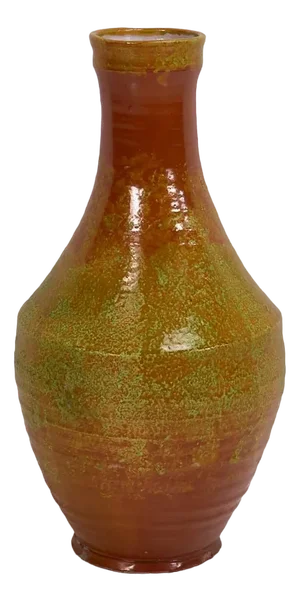 Vintage Orange Decorative Vase, 1950