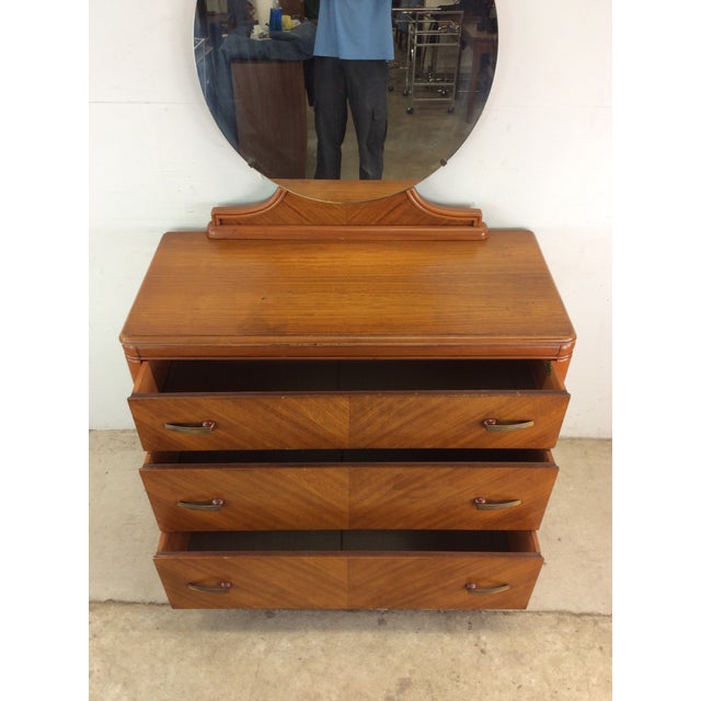 Art Deco Three Drawer Chest With Mounted Mirror For Sale - Image 11 of 12