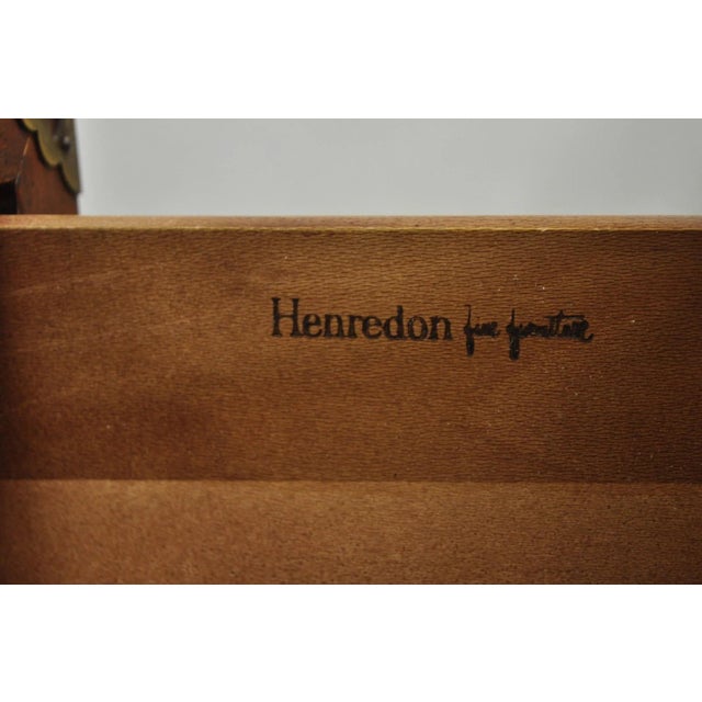 Mid 20th Century Henredon Pan Asian Chinoiserie Brass Butterfly 3 Drawer Campaign Chest Commode For Sale - Image 16 of 17