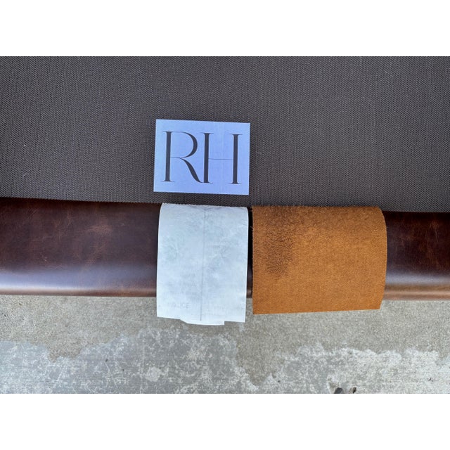 Restoration Hardware Maddox Brown Leather Down Filled Club Lounge Chairs a Pair For Sale - Image 14 of 15