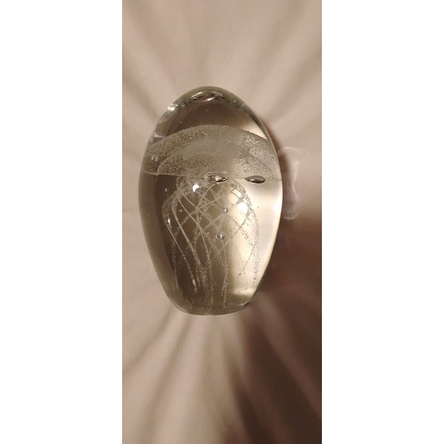 Transparent Murano Hand Blown Jelly Fish Vintage Paperweight For Sale - Image 8 of 8