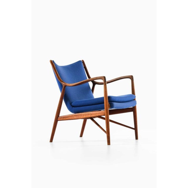 1940s NV-45 Easy Chair in Teak, Leather and Wool attributed to Finn Juhl, 1945 For Sale - Image 5 of 13