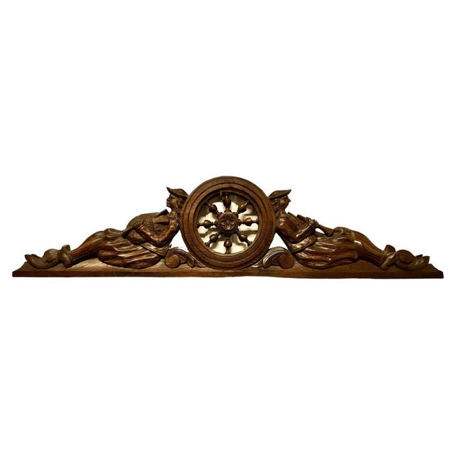 Wood Bretton Style Carved Oak Decorative Pediment, 1880s For Sale - Image 7 of 7