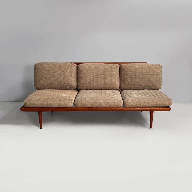 Mid-Century Modern Mid-Century Modern Danish Beige Fabric and Wood Sofa by Peter Hvidt for France & Daverkosen, 1960s For Sale - Image 3 of 18