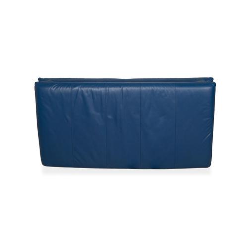 Animal Skin Blue Leather Quint Two-Seater Sofa Bed with Manual Function from Brühl For Sale - Image 7 of 9